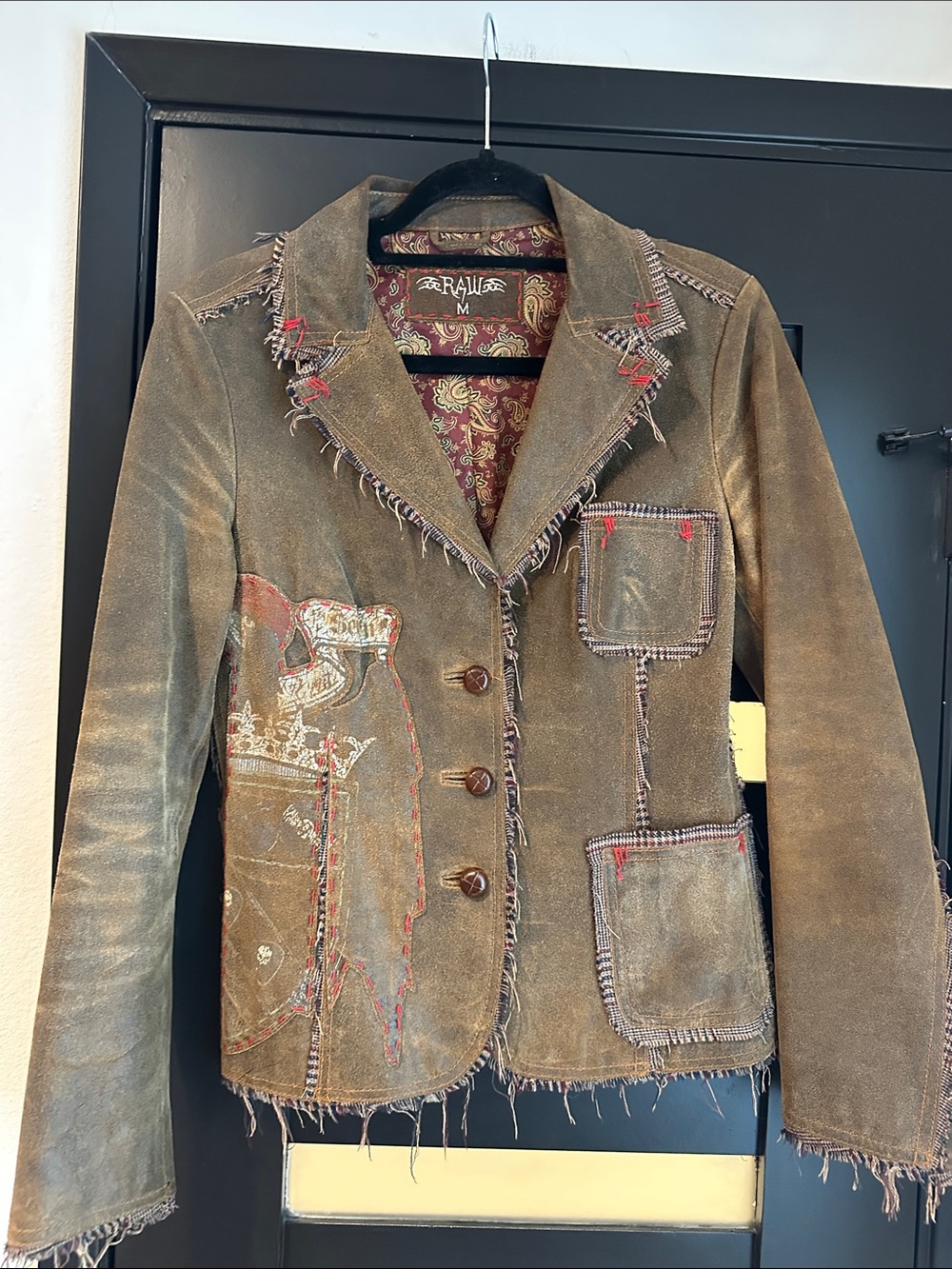 Railes Brown Distressed Leather Jacket - M
